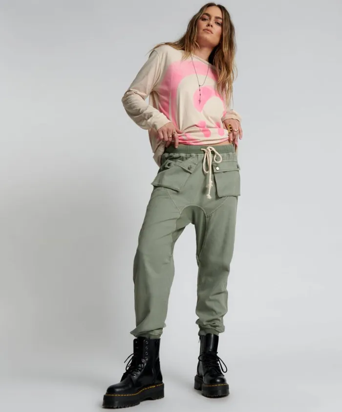 Women One Teaspoon Bottoms FADED KHAKI CADET PANTS
