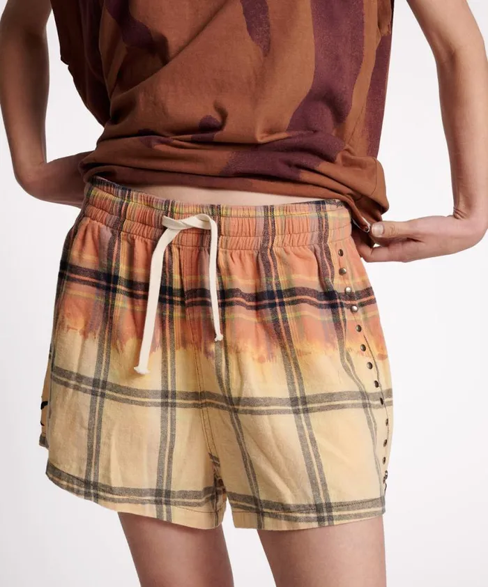Women One Teaspoon Bottoms FLANNEL STUDDED BOXER SHORTS Women One Teaspoon Bottoms FLANNEL STUDDED BOXER SHORTS