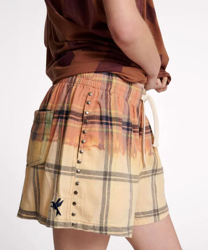 Women One Teaspoon Bottoms FLANNEL STUDDED BOXER SHORTS Women One Teaspoon Bottoms FLANNEL STUDDED BOXER SHORTS