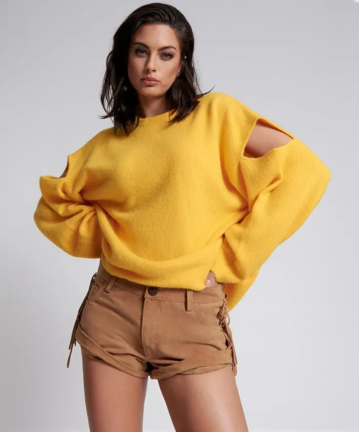 Women One Teaspoon Bottoms FRINGED BANDITS LOW WAIST SUEDE SHORT