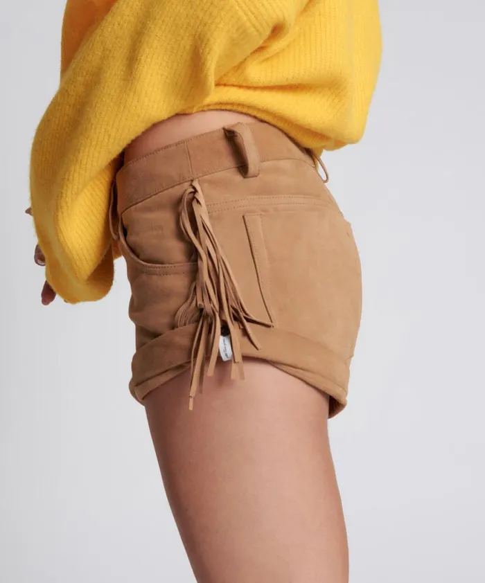 Women One Teaspoon Bottoms FRINGED BANDITS LOW WAIST SUEDE SHORT Women One Teaspoon Bottoms FRINGED BANDITS LOW WAIST SUEDE SHORT