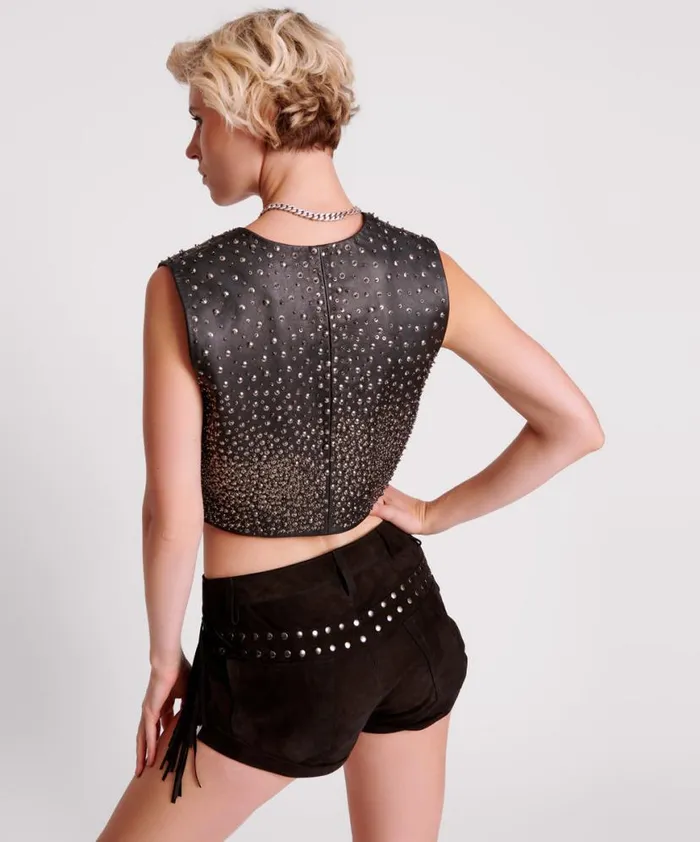 Women One Teaspoon Bottoms GOTHIC RODEO FRINGED SUEDE STUDDED BANDITS LOW WAIST SHORTS Women One Teaspoon Bottoms GOTHIC RODEO FRINGED SUEDE STUDDED BANDITS LOW WAIST SHORTS