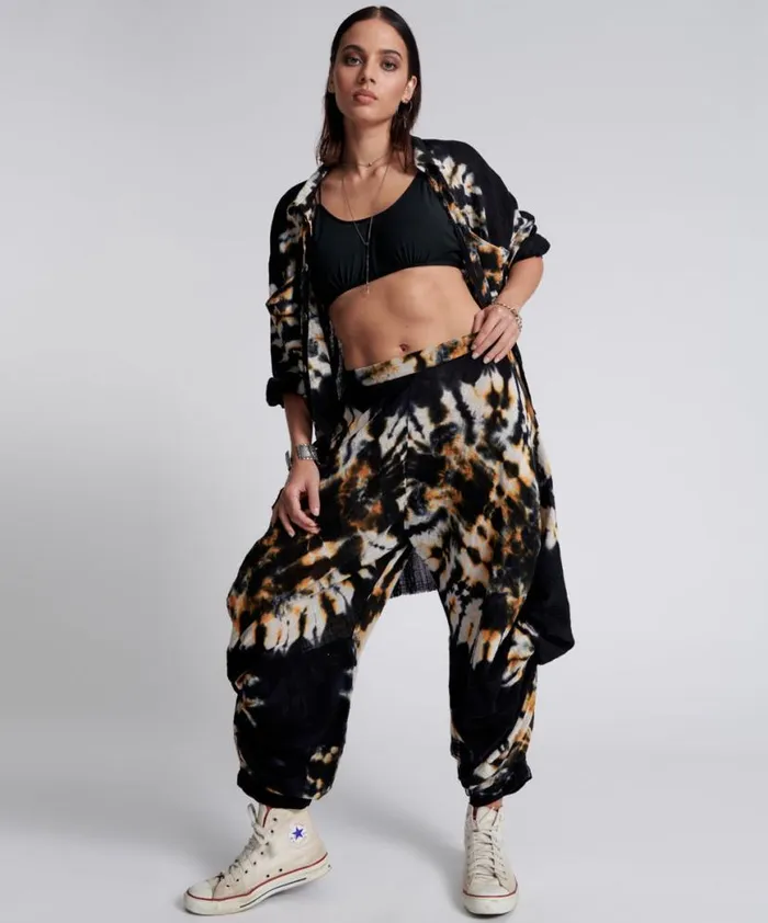 Women One Teaspoon Bottoms HAND PRINTED STORM FLOWER PANTS Women One Teaspoon Bottoms HAND PRINTED STORM FLOWER PANTS