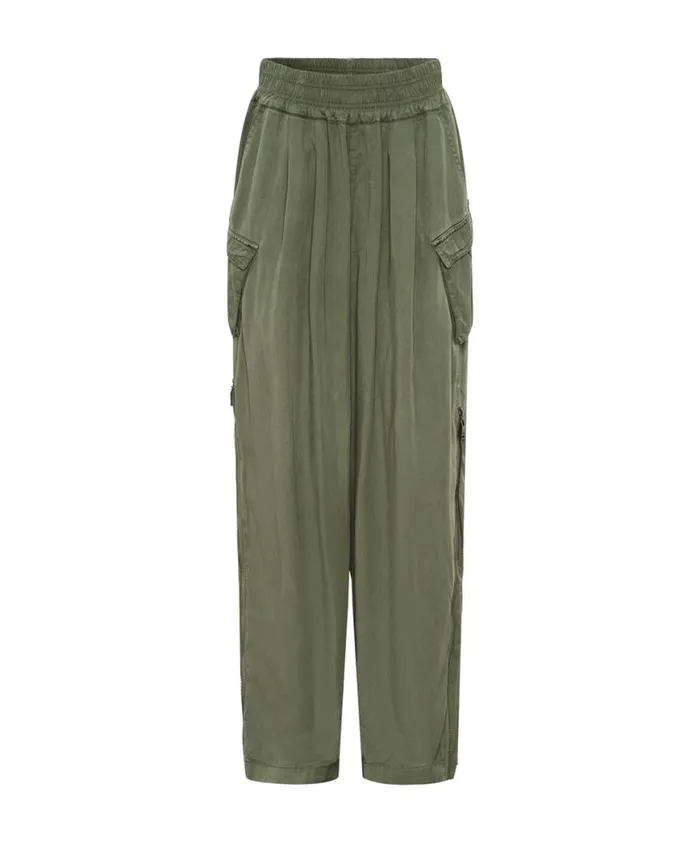 Women One Teaspoon Bottoms KHAKI TENCEL PARACHUTE PANTS Women One Teaspoon Bottoms KHAKI TENCEL PARACHUTE PANTS