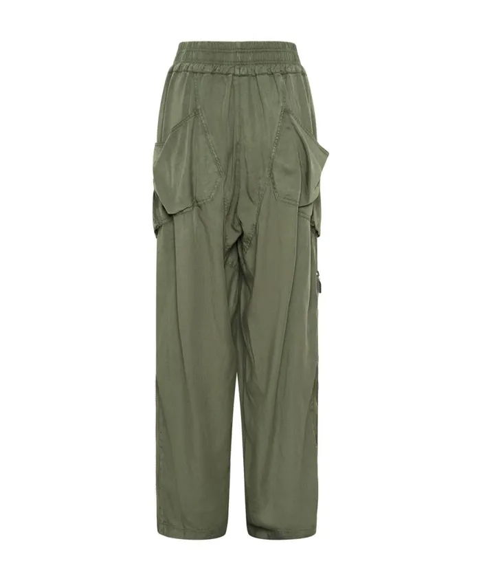 Women One Teaspoon Bottoms KHAKI TENCEL PARACHUTE PANTS Women One Teaspoon Bottoms KHAKI TENCEL PARACHUTE PANTS