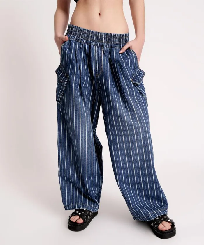 Women One Teaspoon Bottoms LE STRIPE PARACHUTE PANTS Women One Teaspoon Bottoms LE STRIPE PARACHUTE PANTS