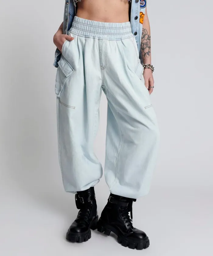 Women One Teaspoon Bottoms LE SURF DENIM PARACHUTE PANTS Women One Teaspoon Bottoms LE SURF DENIM PARACHUTE PANTS