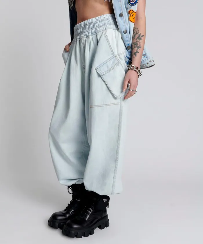 Women One Teaspoon Bottoms LE SURF DENIM PARACHUTE PANTS Women One Teaspoon Bottoms LE SURF DENIM PARACHUTE PANTS