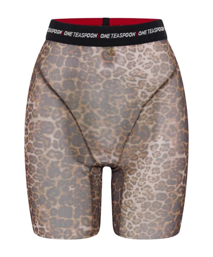 Women One Teaspoon Bottoms MESH ANIMAL BIKE SHORTS Women One Teaspoon Bottoms MESH ANIMAL BIKE SHORTS