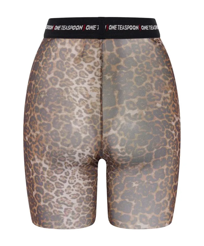 Women One Teaspoon Bottoms MESH ANIMAL BIKE SHORTS Women One Teaspoon Bottoms MESH ANIMAL BIKE SHORTS