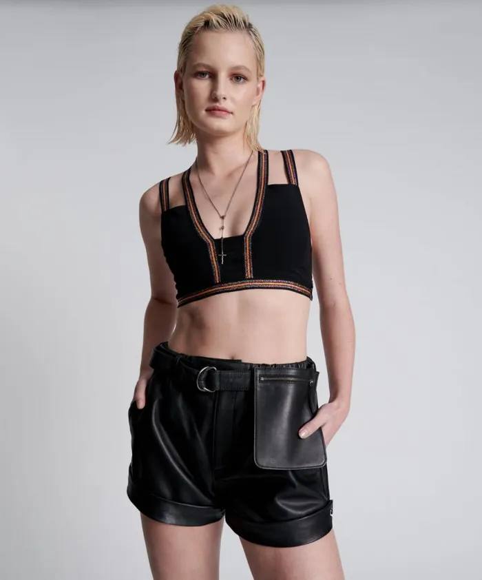 Women One Teaspoon Bottoms MYSTIC LEATHER EXPEDITION SHORTS