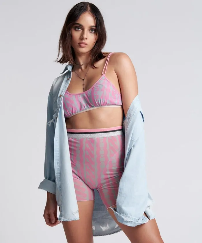 Women One Teaspoon Bottoms ON REPEAT MESH BIKE SHORTS