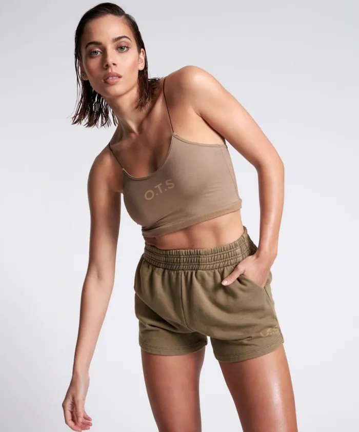 Women One Teaspoon Bottoms OTS HIGH WAIST HUSTLE SHORTS KHAKI