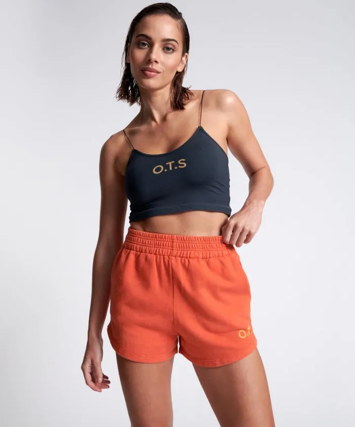 Women One Teaspoon Bottoms OTS HIGH WAIST HUSTLE SHORTS ORANGE