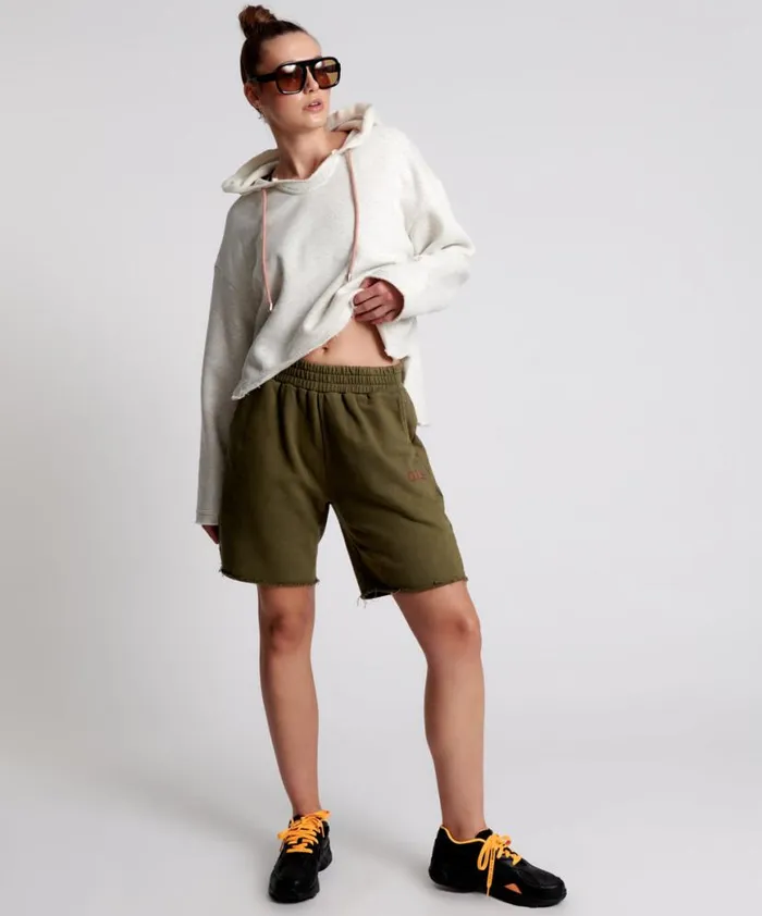 Women One Teaspoon Bottoms OTS KHAKI HIGH WAIST KICK SHORTS