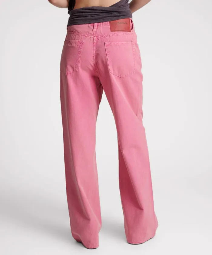 Women One Teaspoon Bottoms PINK FLAMBE CANVAS JACKSON MID WAIST WIDE LEG PANT Women One Teaspoon Bottoms PINK FLAMBE CANVAS JACKSON MID WAIST WIDE LEG PANT