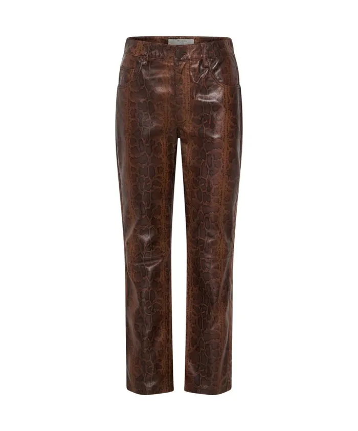 Women One Teaspoon Bottoms PYTHON LEATHER TRUCKER PANTS Women One Teaspoon Bottoms PYTHON LEATHER TRUCKER PANTS