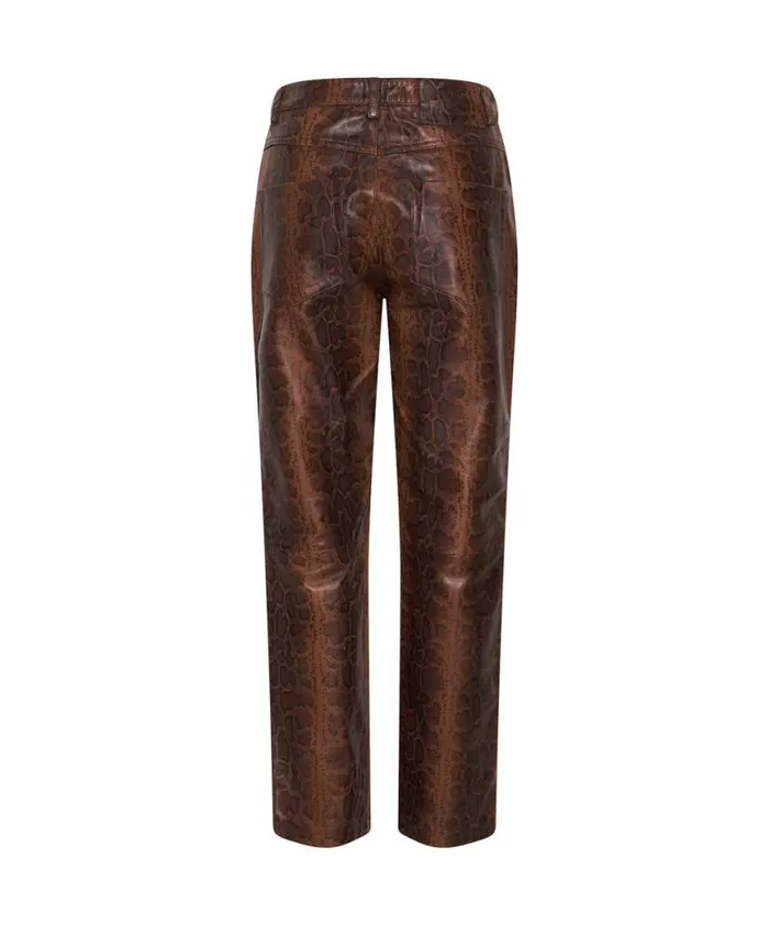 Women One Teaspoon Bottoms PYTHON LEATHER TRUCKER PANTS Women One Teaspoon Bottoms PYTHON LEATHER TRUCKER PANTS