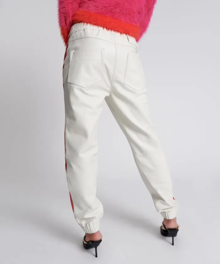Women One Teaspoon Bottoms RED LINE LEATHER TRACK PANTS Women One Teaspoon Bottoms RED LINE LEATHER TRACK PANTS