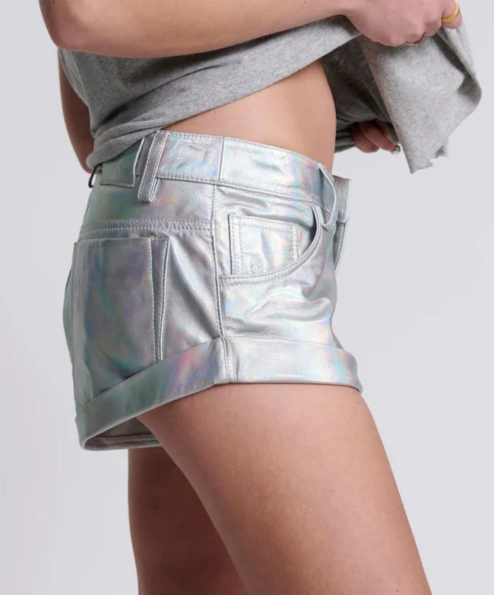 Women One Teaspoon Bottoms REVENGE METALLIC LEATHER BANDIT SHORTS Women One Teaspoon Bottoms REVENGE METALLIC LEATHER BANDIT SHORTS