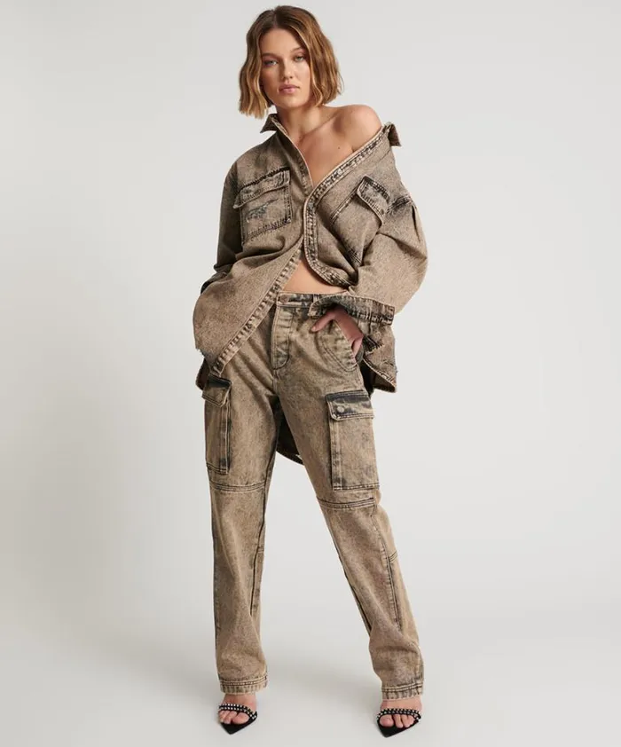 Women One Teaspoon Bottoms RUST CARGO MOTION PANTS