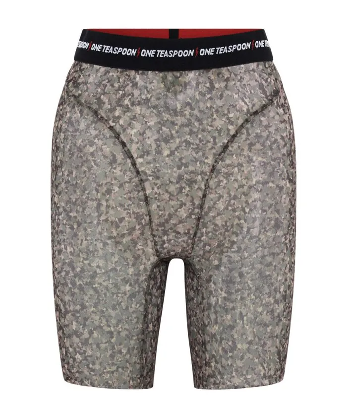 Women One Teaspoon Bottoms SAFARI CAMO MESH BIKE SHORTS Women One Teaspoon Bottoms SAFARI CAMO MESH BIKE SHORTS