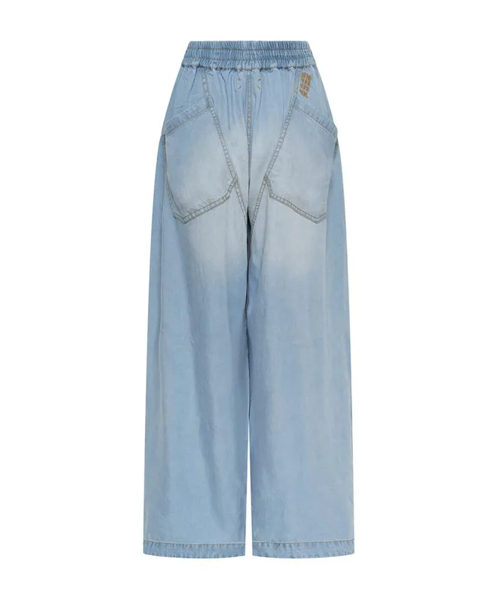 Women One Teaspoon Bottoms SOFT BLUE TENCEL PARACHUTE PANTS Women One Teaspoon Bottoms SOFT BLUE TENCEL PARACHUTE PANTS