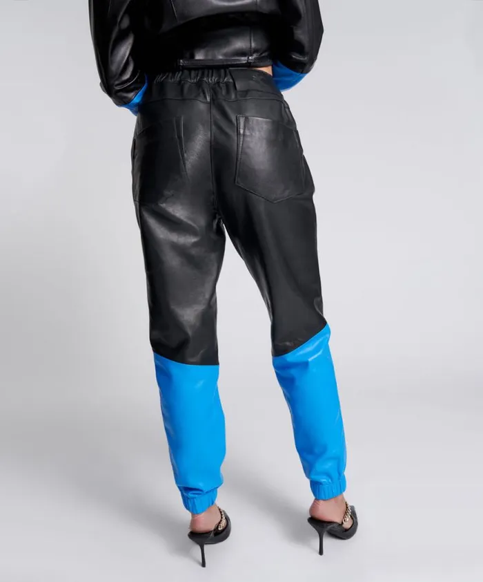 Women One Teaspoon Bottoms STAND BY LEATHER TRACK PANTS Women One Teaspoon Bottoms STAND BY LEATHER TRACK PANTS