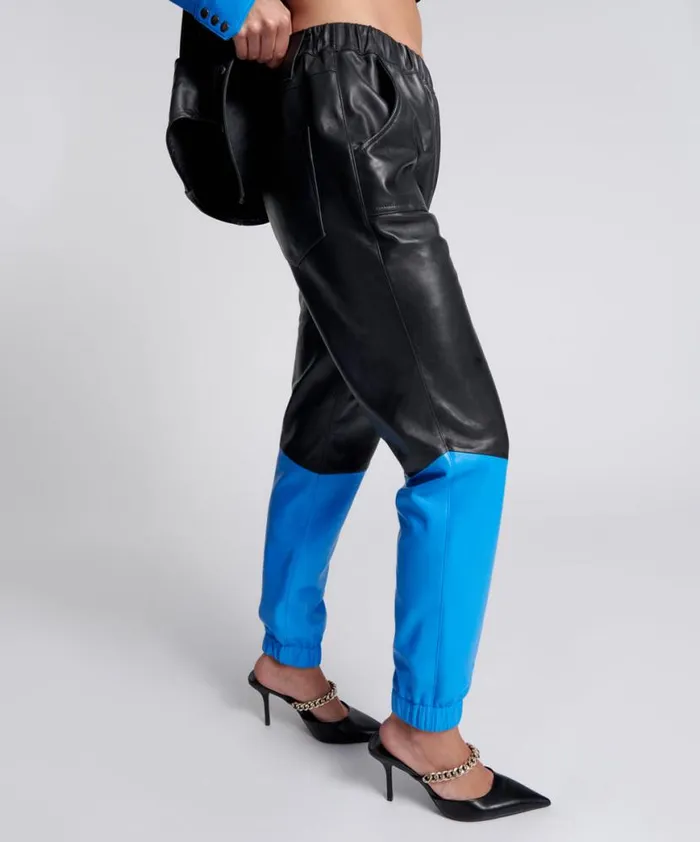 Women One Teaspoon Bottoms STAND BY LEATHER TRACK PANTS Women One Teaspoon Bottoms STAND BY LEATHER TRACK PANTS