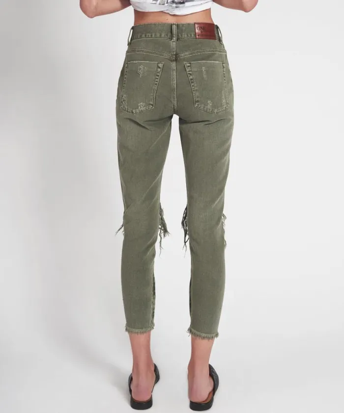 Women One Teaspoon Bottoms SUPER KHAKI HIGH WAIST FREEBIRDS SKINNY PANT Women One Teaspoon Bottoms SUPER KHAKI HIGH WAIST FREEBIRDS SKINNY PANT