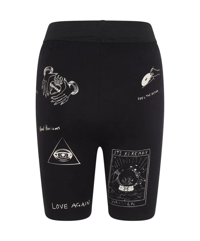 Women One Teaspoon Bottoms TATTOO BIKE SHORTS Women One Teaspoon Bottoms TATTOO BIKE SHORTS