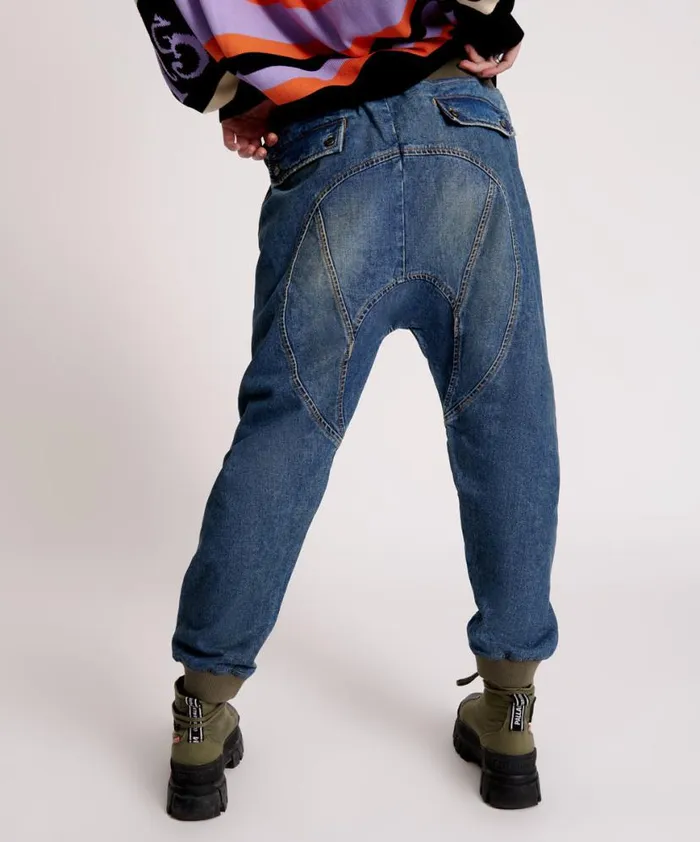 Women One Teaspoon Bottoms USED BLUE CADET JEANS Women One Teaspoon Bottoms USED BLUE CADET JEANS