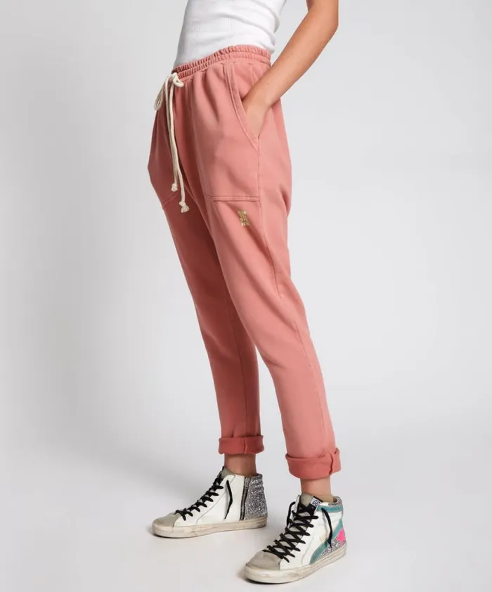 Women One Teaspoon Bottoms WORN PINK CARGO SWEAT PANTS Women One Teaspoon Bottoms WORN PINK CARGO SWEAT PANTS