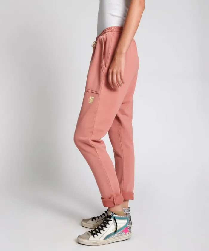 Women One Teaspoon Bottoms WORN PINK CARGO SWEAT PANTS Women One Teaspoon Bottoms WORN PINK CARGO SWEAT PANTS