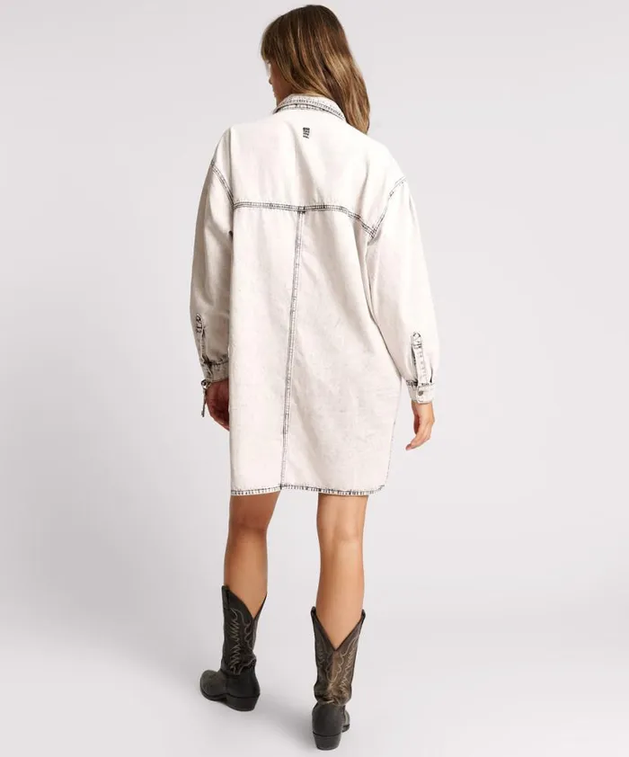 Women One Teaspoon Denim Dresses BIANCO NIXIE DENIM SHIRT DRESS Women One Teaspoon Denim Dresses BIANCO NIXIE DENIM SHIRT DRESS
