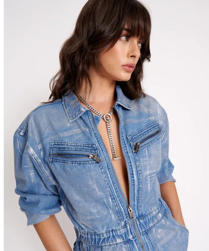 Women One Teaspoon Denim Dresses BLUE FUTURE OLIVIA DRESS Women One Teaspoon Denim Dresses BLUE FUTURE OLIVIA DRESS