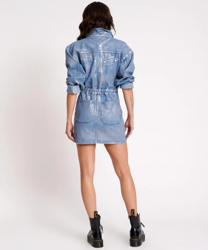 Women One Teaspoon Denim Dresses BLUE FUTURE OLIVIA DRESS Women One Teaspoon Denim Dresses BLUE FUTURE OLIVIA DRESS