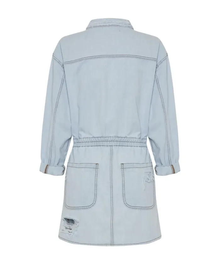 Women One Teaspoon Denim Dresses BLUE LATTE OLIVIA DRESS