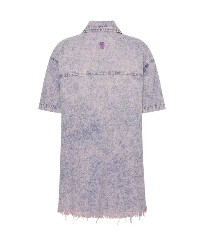 Women One Teaspoon Denim Dresses CANDY ACID PARIS DENIM SHIRT DRESS Women One Teaspoon Denim Dresses CANDY ACID PARIS DENIM SHIRT DRESS