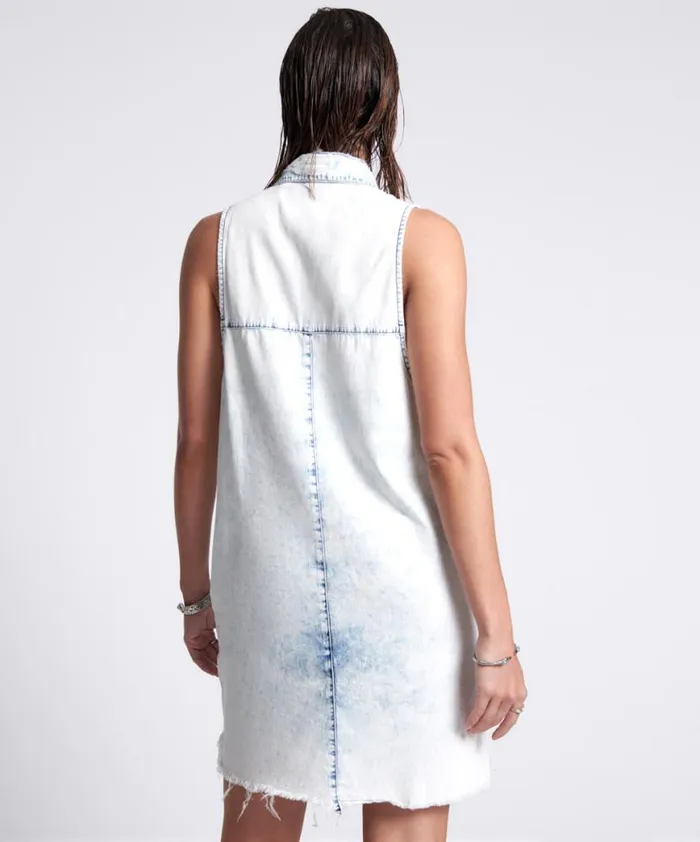 Women One Teaspoon Denim Dresses FADED ACID MINI BRAXTON DRESS Women One Teaspoon Denim Dresses FADED ACID MINI BRAXTON DRESS