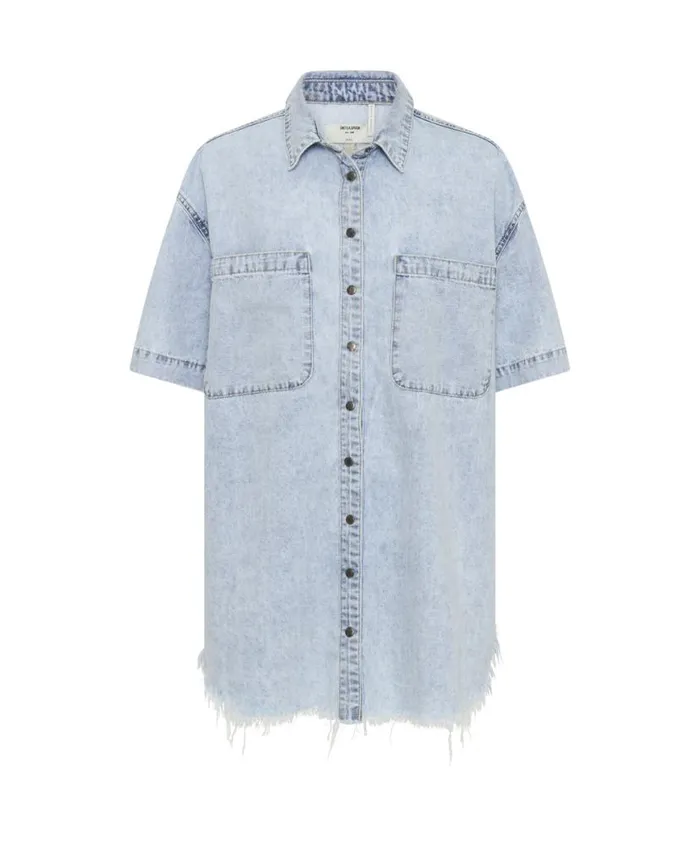 Women One Teaspoon Denim Dresses FLORENCE PARIS DENIM SHIRT DRESS Women One Teaspoon Denim Dresses FLORENCE PARIS DENIM SHIRT DRESS