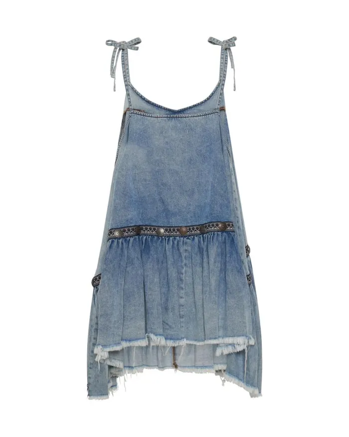 Women One Teaspoon Denim Dresses ICONIC HOLLYWOOD HILLS DENIM DRESS Women One Teaspoon Denim Dresses ICONIC HOLLYWOOD HILLS DENIM DRESS