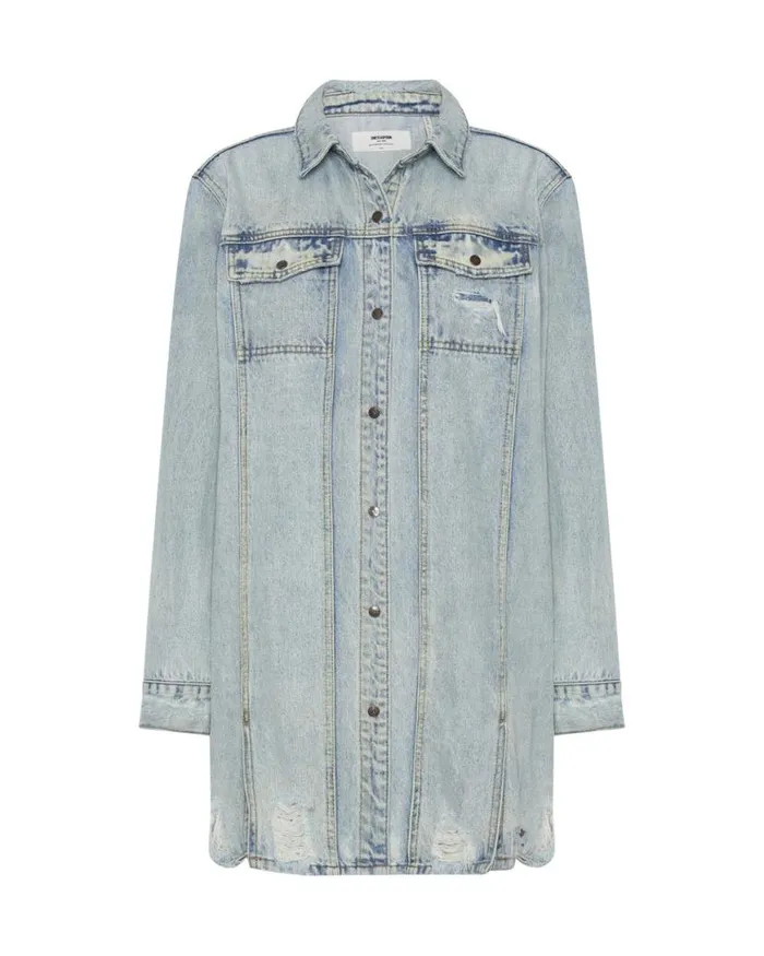 Women One Teaspoon Denim Dresses KANSAS BLUE TRUCKER SHIRT DRESS Women One Teaspoon Denim Dresses KANSAS BLUE TRUCKER SHIRT DRESS