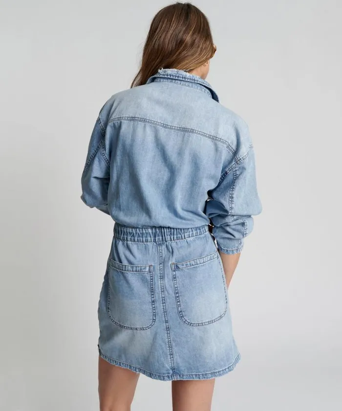Women One Teaspoon Denim Dresses OCEAN CHAMBRAY OLIVIA DRESS Women One Teaspoon Denim Dresses OCEAN CHAMBRAY OLIVIA DRESS
