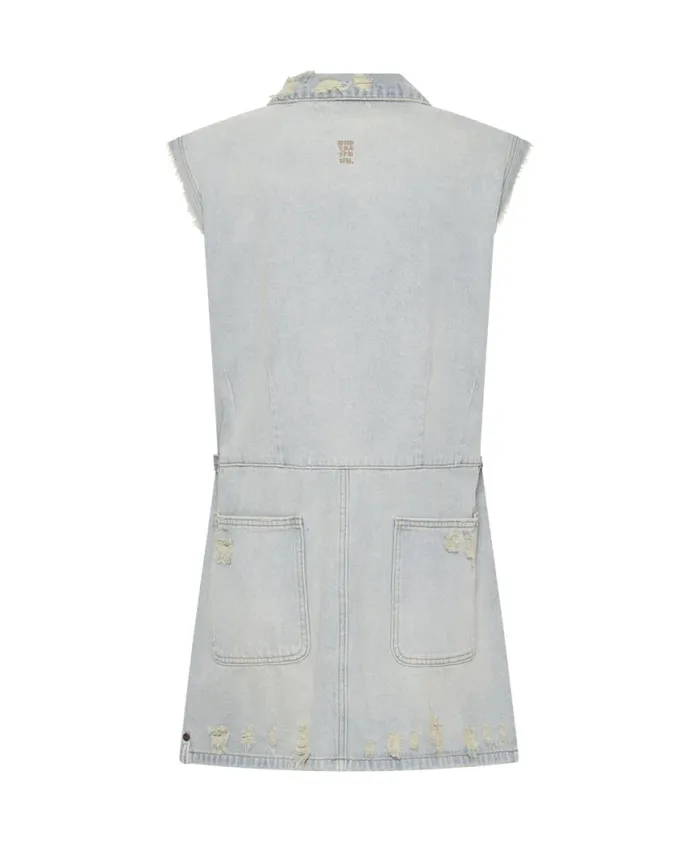 Women One Teaspoon Denim Dresses OLD WEST PALISADES DENIM DRESS Women One Teaspoon Denim Dresses OLD WEST PALISADES DENIM DRESS