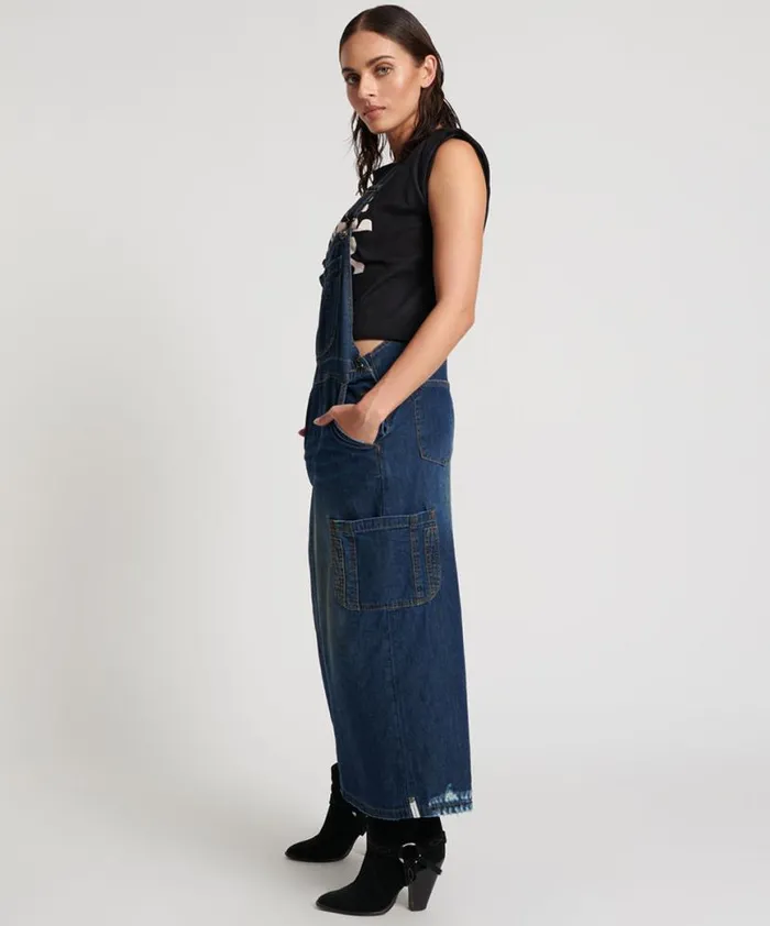 Women One Teaspoon Denim Dresses ROYAL BLUE LONG STANTON ST DRESS Women One Teaspoon Denim Dresses ROYAL BLUE LONG STANTON ST DRESS