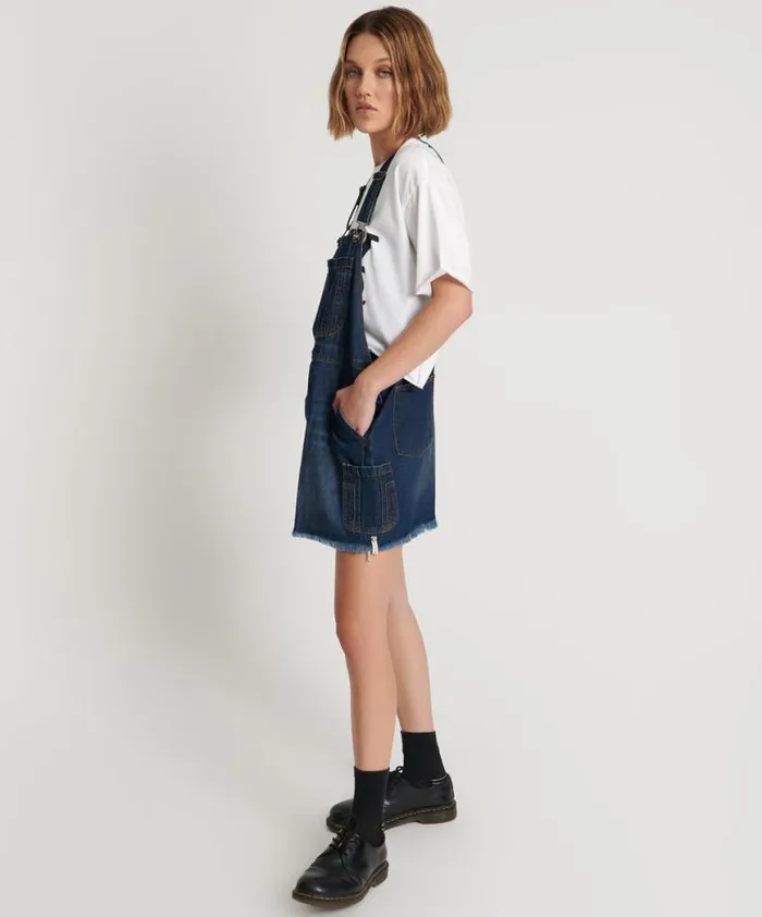 Women One Teaspoon Denim Dresses ROYAL BLUE MINI STANTON ST DRESS Women One Teaspoon Denim Dresses ROYAL BLUE MINI STANTON ST DRESS