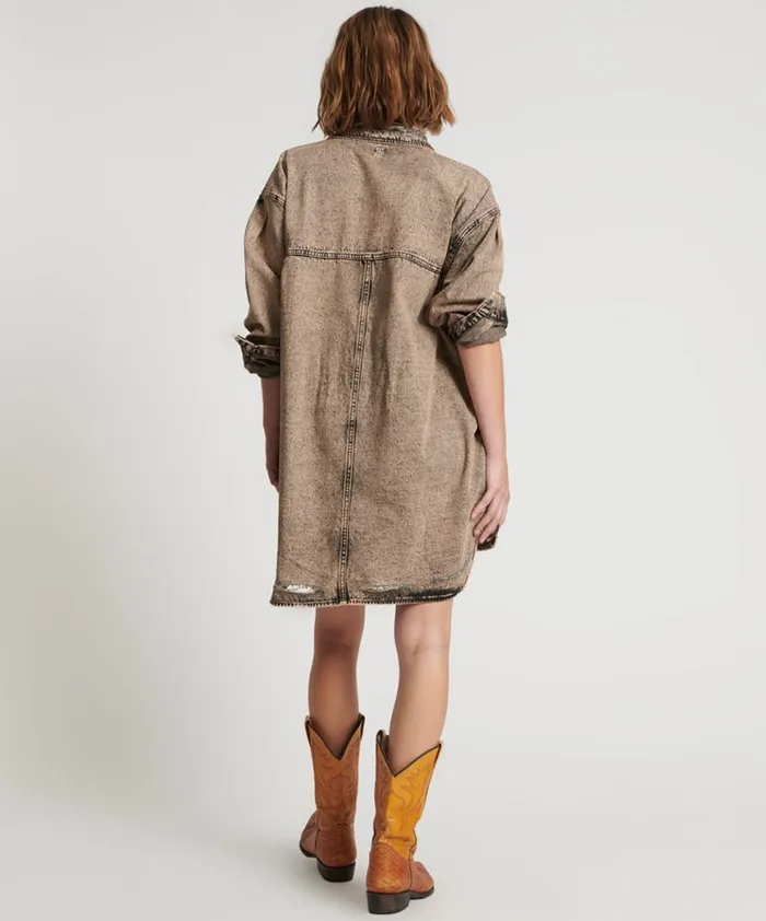 Women One Teaspoon Denim Dresses RUST DENIM SHIRT DRESS Women One Teaspoon Denim Dresses RUST DENIM SHIRT DRESS
