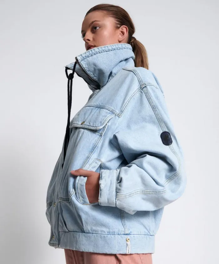 Women One Teaspoon Denim Jackets BEST BLUE DENIM PUFFA JACKET Women One Teaspoon Denim Jackets BEST BLUE DENIM PUFFA JACKET