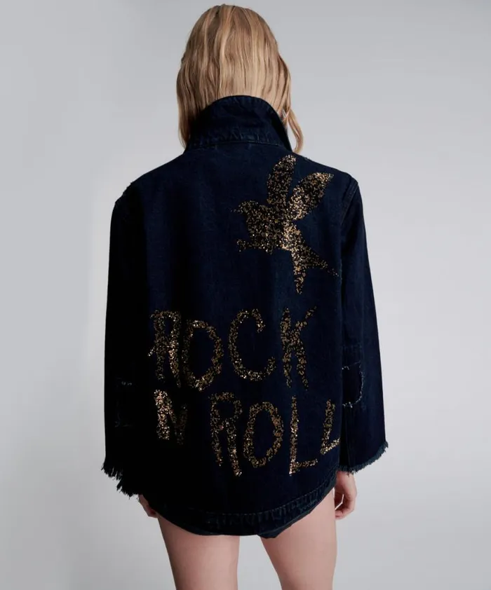 Women One Teaspoon Denim Jackets CRYSTAL ROCK N ROLL RECYCLED DENIM JACKET Women One Teaspoon Denim Jackets CRYSTAL ROCK N ROLL RECYCLED DENIM JACKET